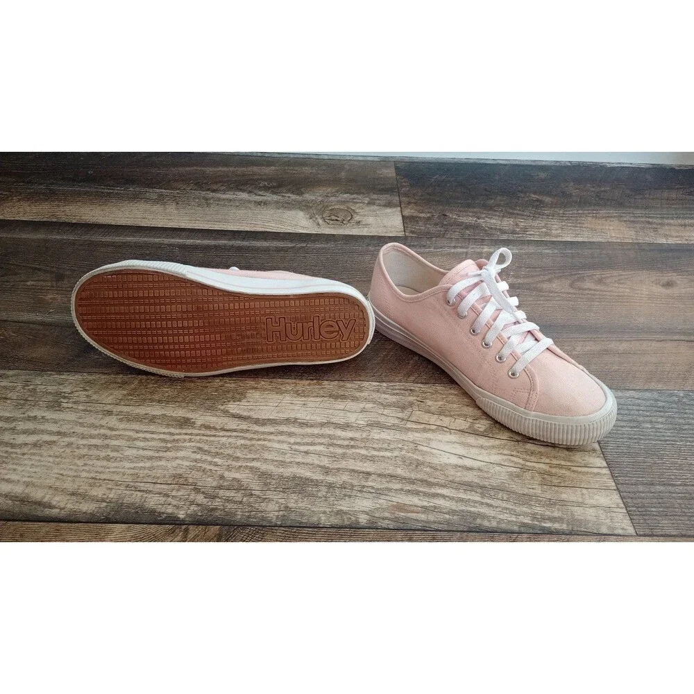 Women's Hurley Ceta Low Top Lace Up Canvas Sneakers Pink, Size 9 Skater Surf